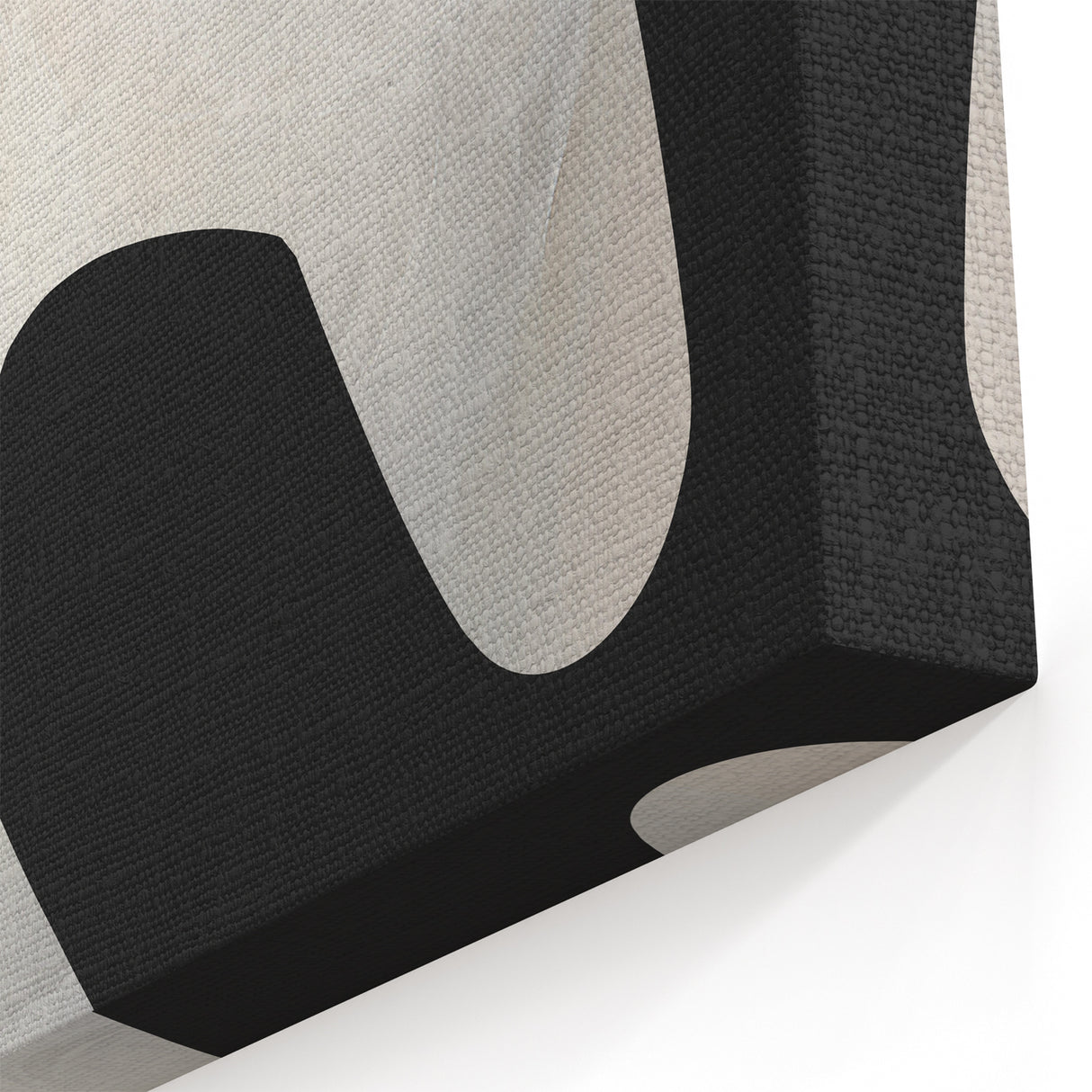 Minimalist Abstract Wall Art – White Organic Shape on Black Background
