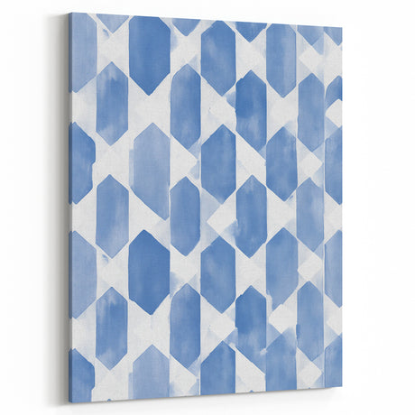 Electric Wall Art – Geometric Blue Pattern Modern Electric Decor Canvas