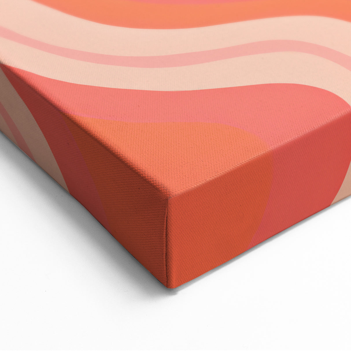 Maximalist Wall Art – Vibrant Abstract Waves in Warm Peach and Coral Tones