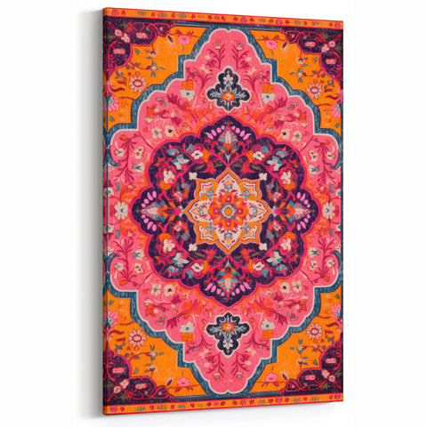Maximalist Wall Art – Bold and Ornate Mandala with Floral Patterns