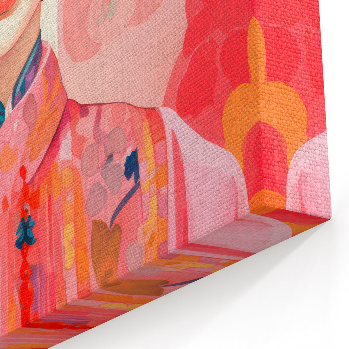 Maximalist Wall Art – Bold Portrait of Woman in Floral-Patterned Attire
