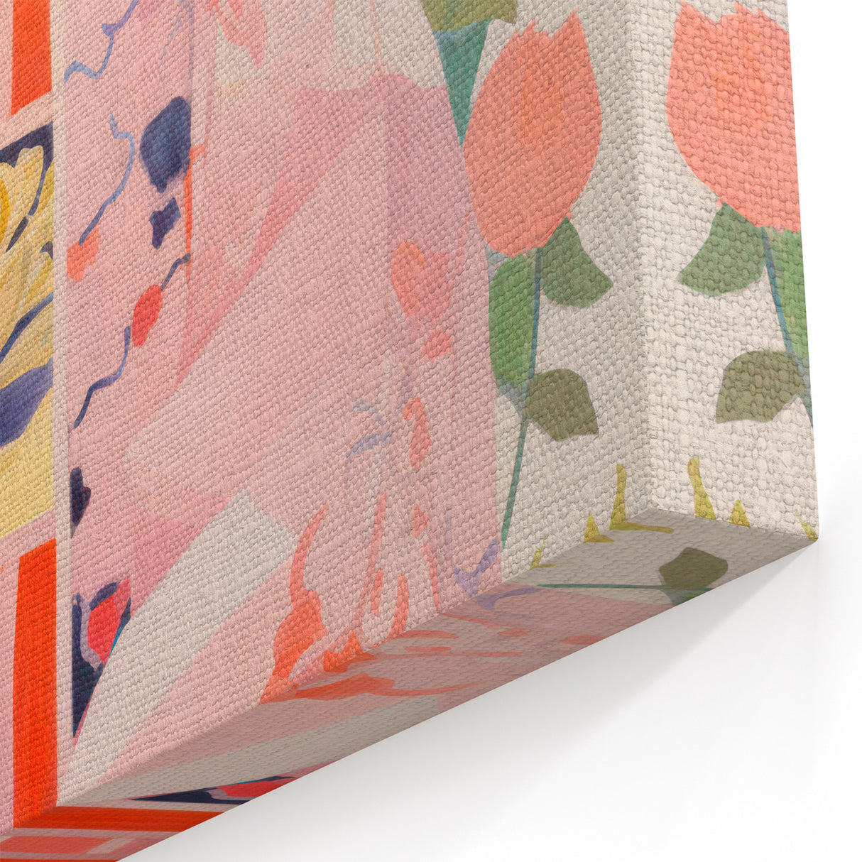 Maximalist Wall Art – Bold and Eclectic Portrait with Floral Accents