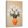 Maximalist Wall Art – Bold Geometric Floral Vase with White Tulips