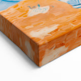 Maximalist Wall Art – Bold Floral Still Life in Blue and Orange Vase