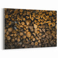Rustic Log Wall Art – Stacked Firewood for Cozy Farmhouse Decor