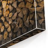 Rustic Log Wall Art – Stacked Firewood for Cozy Farmhouse Decor