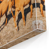 Rustic Horse Wall Art – Wild Horses Running in a Countryside Scene