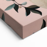 Maximalist Wall Art – Elegant Floral Arrangement with Bird on Peach Background