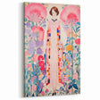 Maximalist Wall Art – Bold Floral Portrait with Geometric Accents