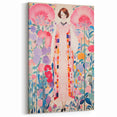Maximalist Wall Art – Bold Floral Portrait with Geometric Accents
