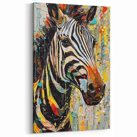 Colorful Zebra Glam Wall Art - Bold and Artistic Decor for Chic Homes
