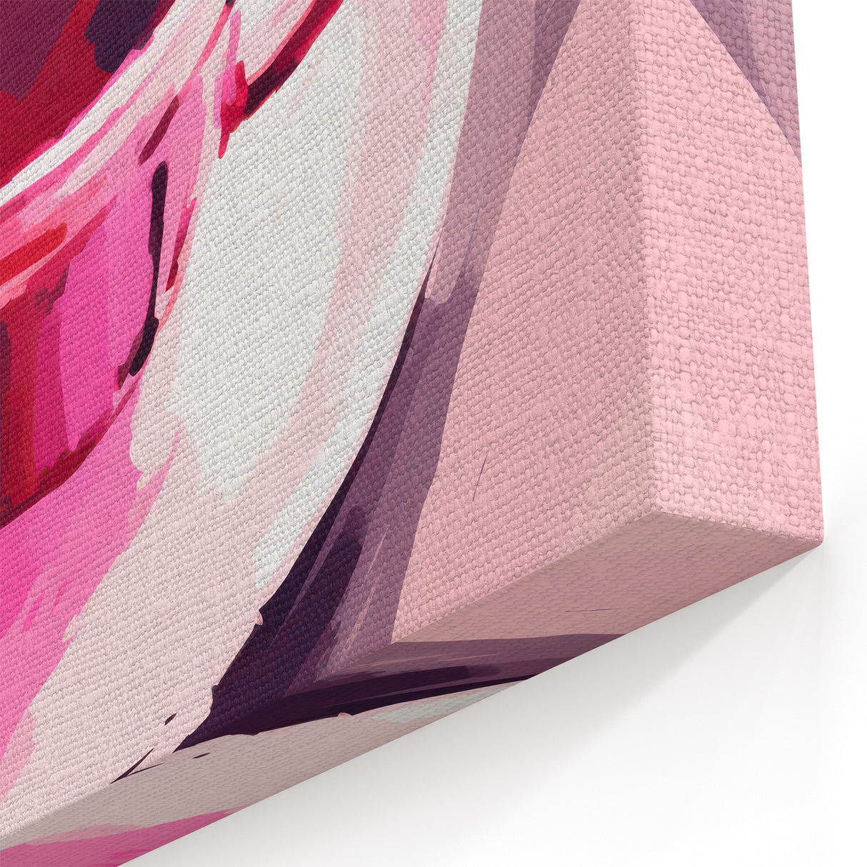 Maximalist Wall Art – Bold Pink Coffee Cup Painting for Eclectic Decor