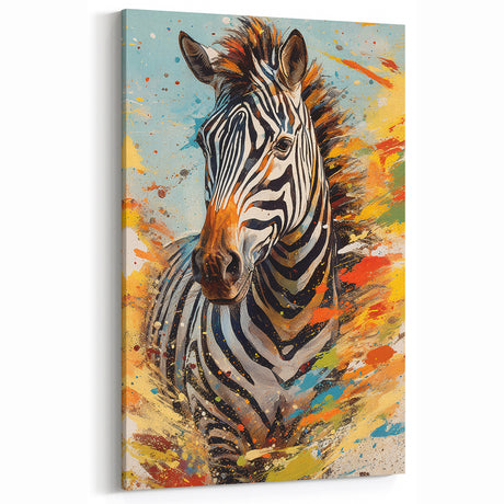 Dynamic Zebra Glam Wall Art - Bold and Vibrant Decor for Modern Homes