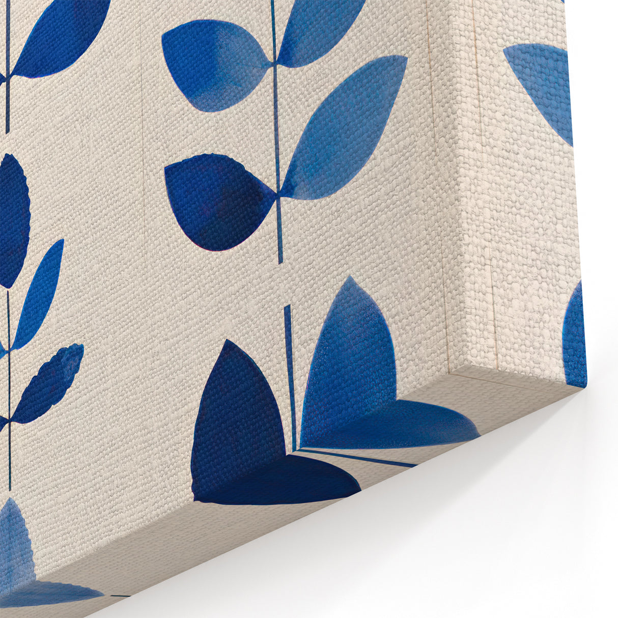 Maximalist Wall Art - Bold Blue Leaf Print for Eclectic Home Decor