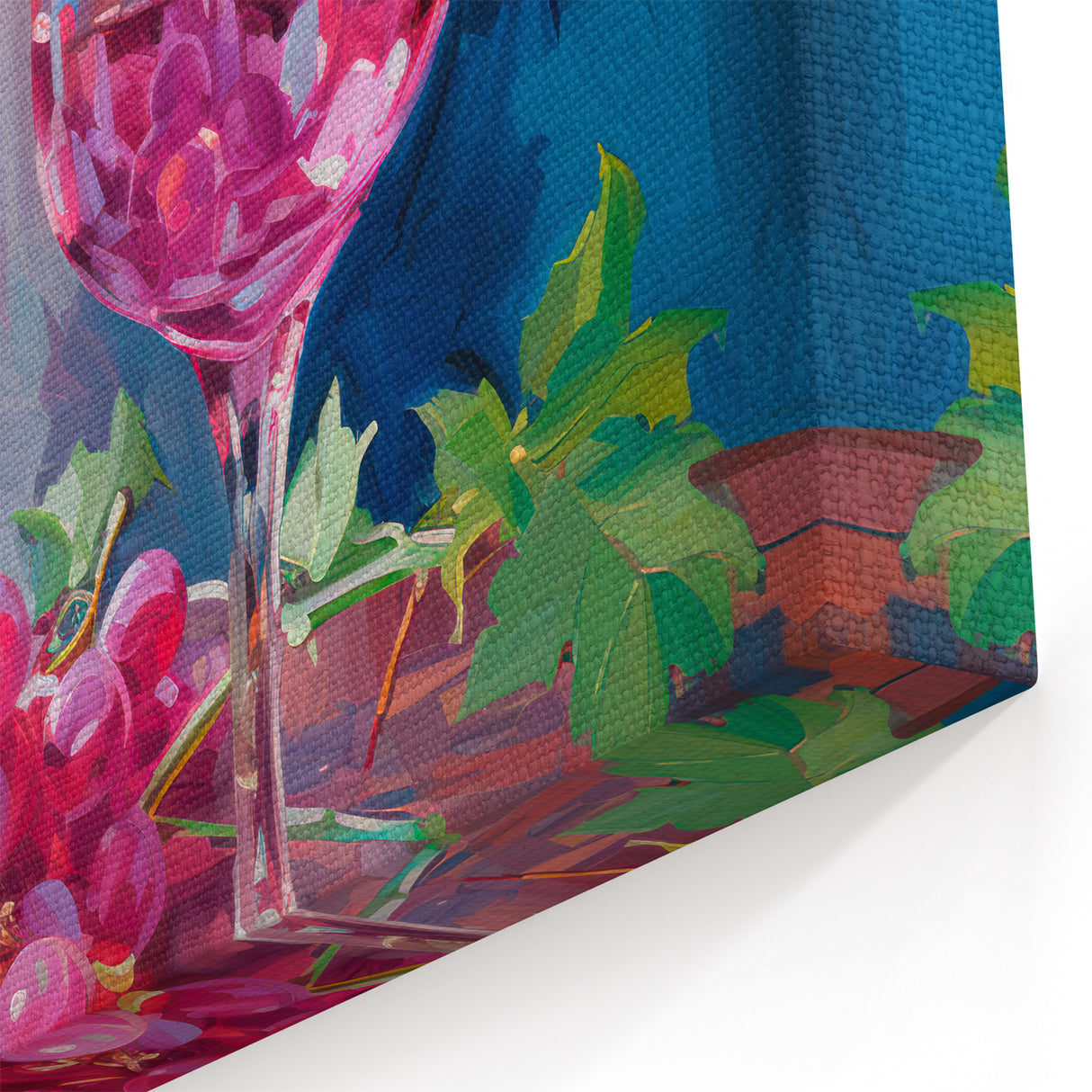 Maximalist Wall Art - Bold Wine and Fruit Print for Eclectic Decor