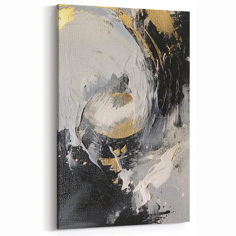 Elegant Black and Gold Abstract Wall Art - Luxury Glam Home Decor