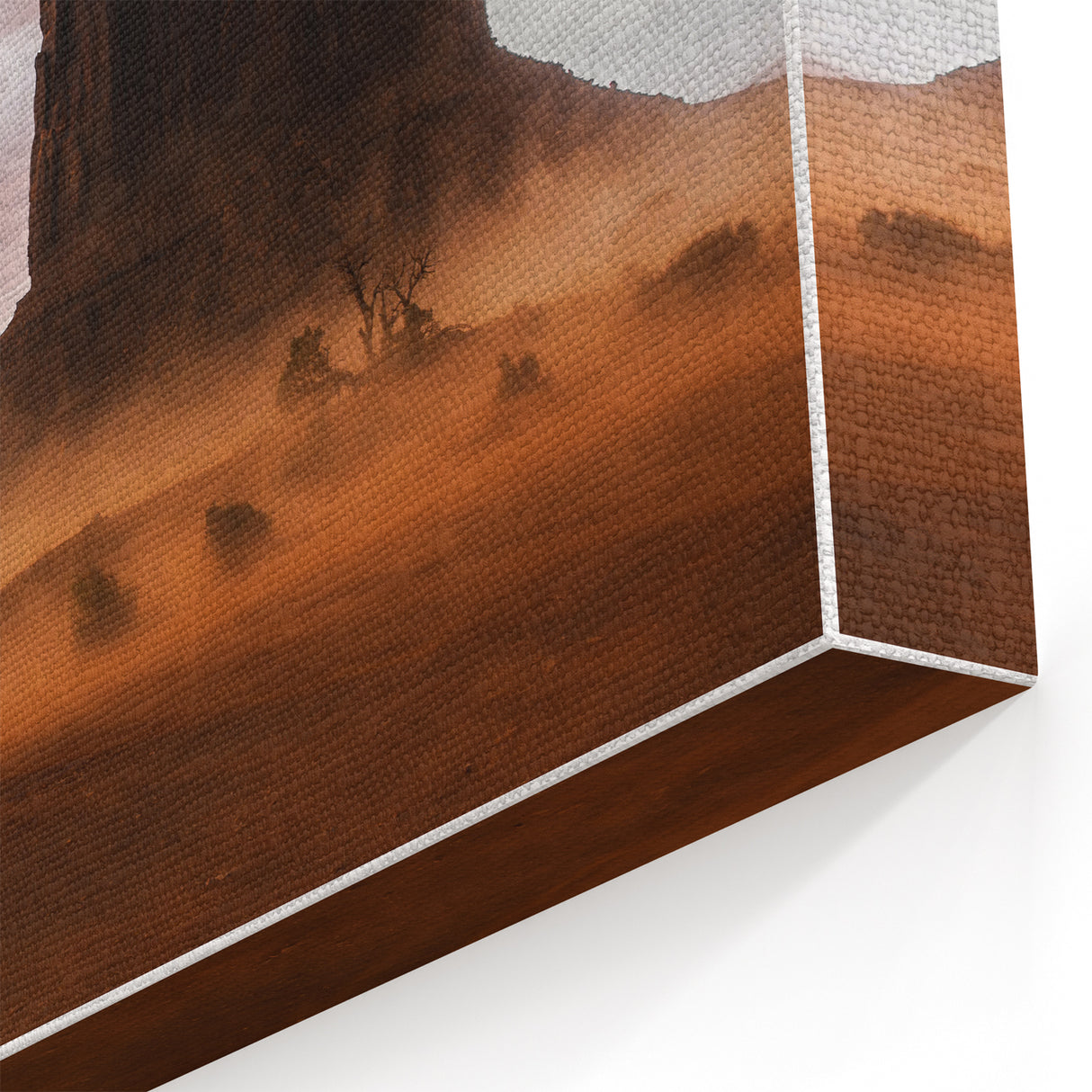 Rustic Desert Wall Art – Monument Rock in Dusty Desert Landscape Scene