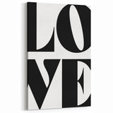 Electric Wall Art: Bold Modern Decor with Black and White Love Typography