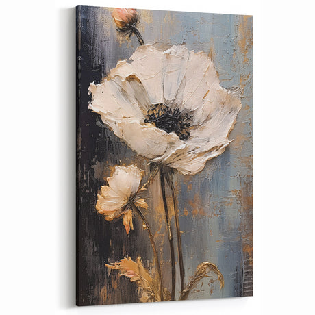 Vintage Floral Glam Wall Art - Chic Black and Gold Accent Decor