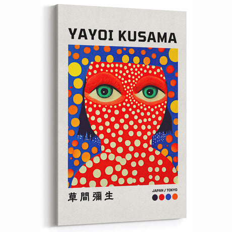 Maximalist Wall Art - Colorful Eye Portrait by Yayoi Kusama | Bold Decor