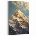 Majestic Mountain Glam Wall Art - Luxury Gold and Blue Decor for Homes
