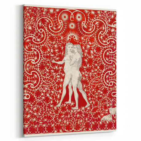 Maximalist Wall Art - Intricate Red Design with Figures | Bold Decor