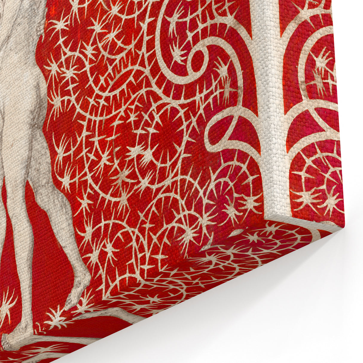 Maximalist Wall Art - Intricate Red Design with Figures | Bold Decor