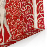 Maximalist Wall Art - Intricate Red Design with Figures | Bold Decor