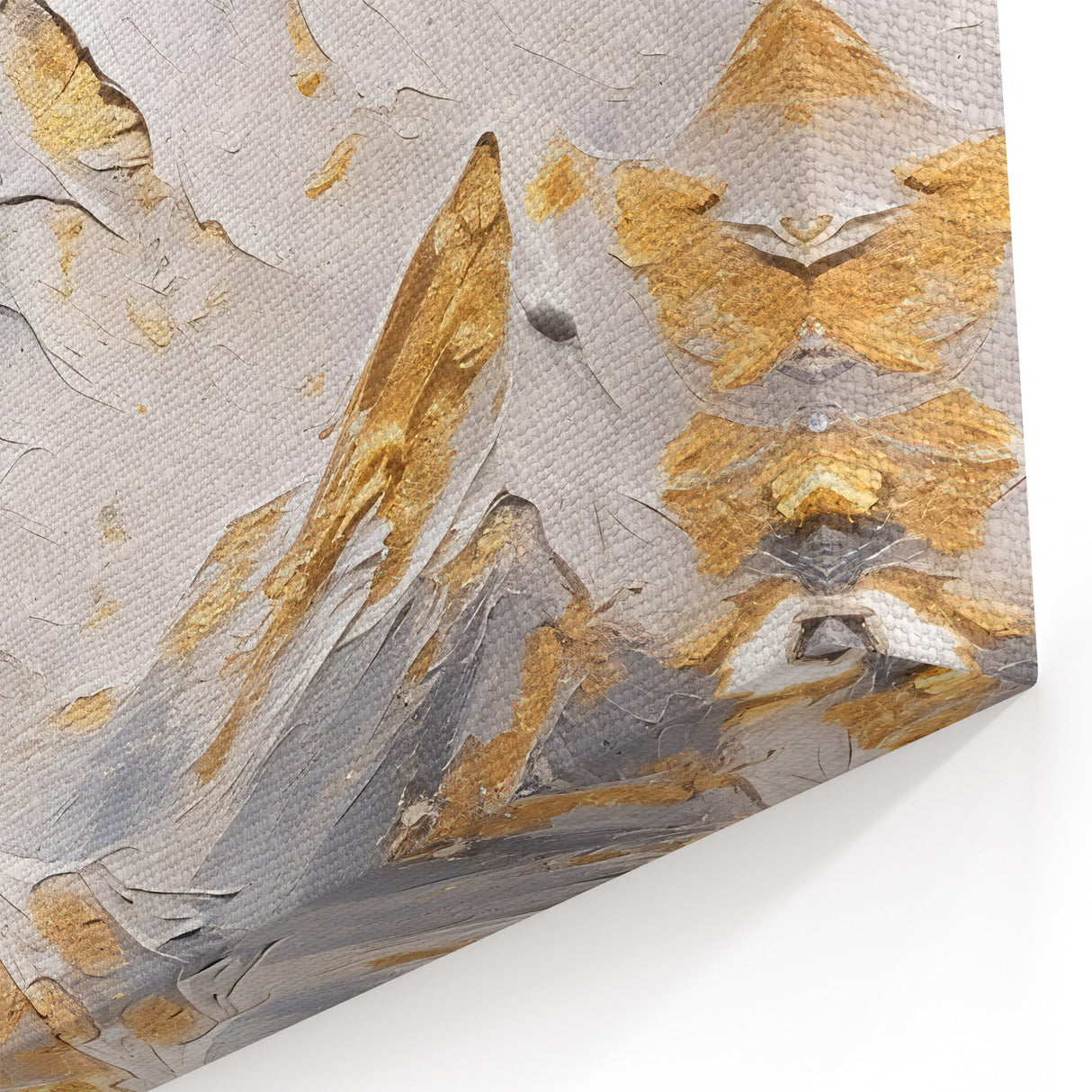 Luxury Mountain Glam Wall Art - Gold and White Decor for Elegant Homes