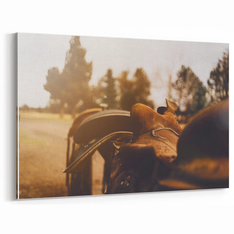 Vintage Leather Saddle Wall Art – Rustic Equestrian Decor