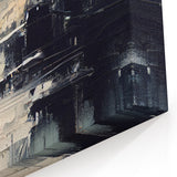 Modern Abstract Glam Wall Art - Chic Gray, Black, and Orange Decor