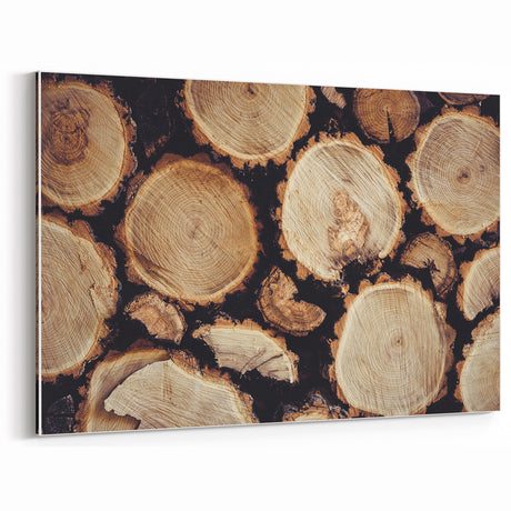 Wood Log Cross-Section Rustic Wall Art – Vintage Farmhouse Decor Print