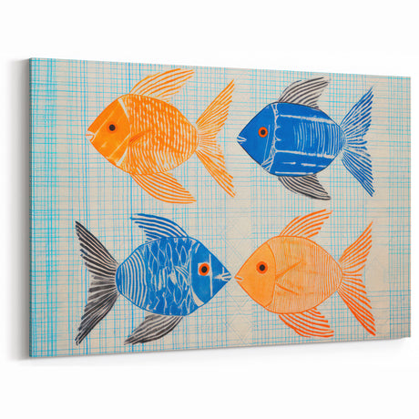 Maximalist Wall Art – Vibrant Decor Featuring Colorful Fish Pattern