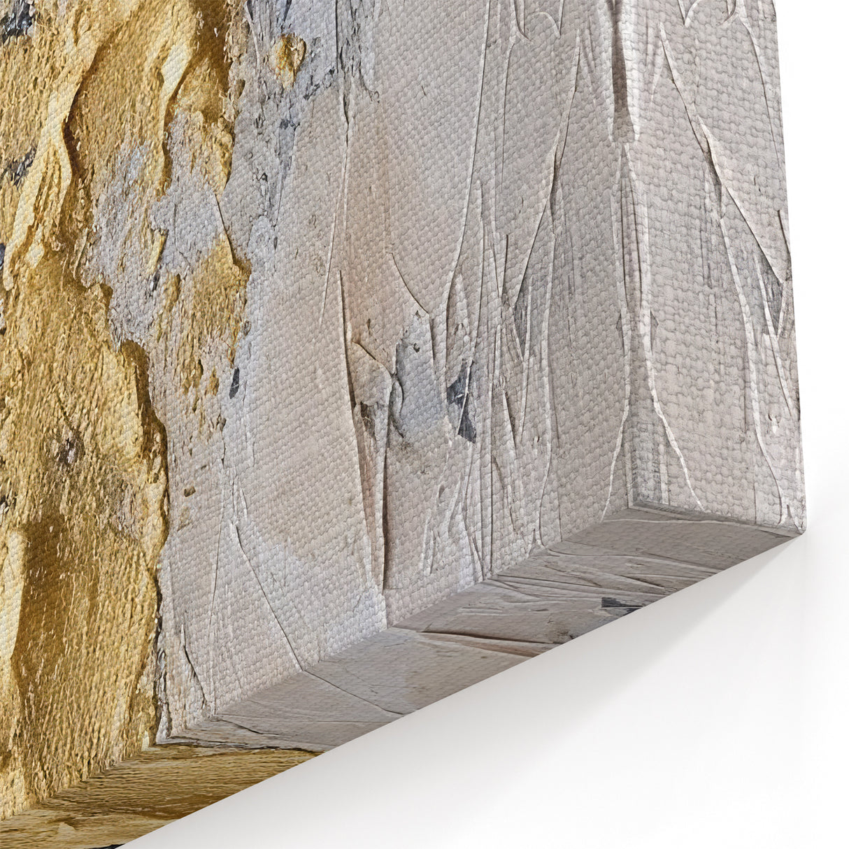 Modern Abstract Glam Wall Art - Gold and Navy Blue Textured Canvas