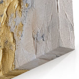 Modern Abstract Glam Wall Art - Gold and Navy Blue Textured Canvas