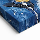 Abstract Gold and Navy Blue Modern Textured Canvas Wall Art