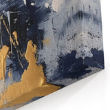 Abstract Navy and Gold Textured Canvas Art - Luxe Modern Wall Decor