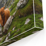 Highland Cow in Mountain Landscape Rustic Wall Art – Farmhouse Decor Print
