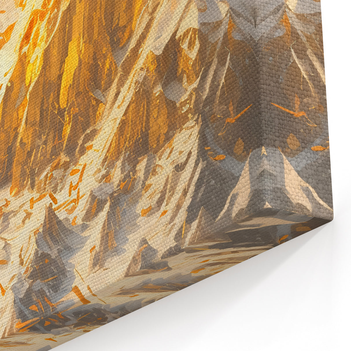 Golden Radiance Mountain Canvas Art – Snow-Capped Peak in Glowing Sunset