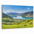 Switzerland Canvas Prints - Panoramic Swiss Valley and Lake View Scenic Wall Art