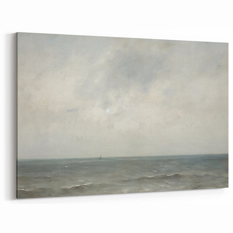 Minimalist Seascape Wall Art – Soft Tones of the Tranquil Horizon