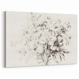 Minimalist Floral Sketch Wall Art – Black and White Flower Bouquet Design