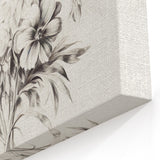 Minimalist Floral Sketch Wall Art – Black and White Flower Bouquet Design