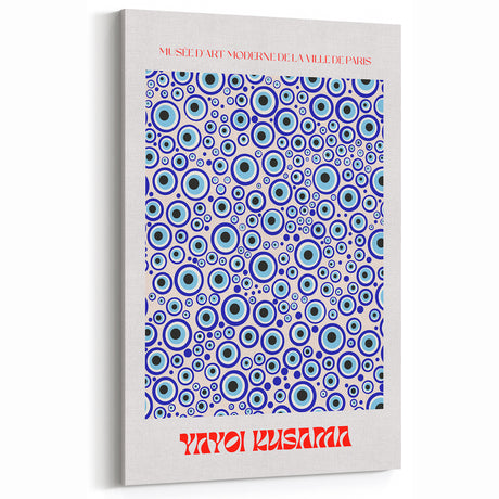 Abstract Modern Art – Contemporary Canvas with Vibrant Blue Circular Pattern