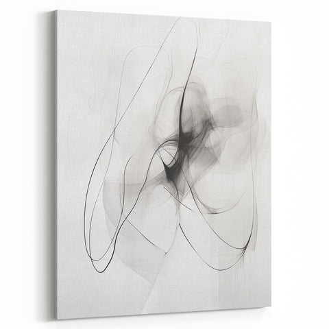 Modern Minimalist Wall Art - Black and White Abstract Line Art Prints