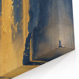 Glam Wall Art - Golden Waterfalls and Dark Blue Mountains in Luxurious Style