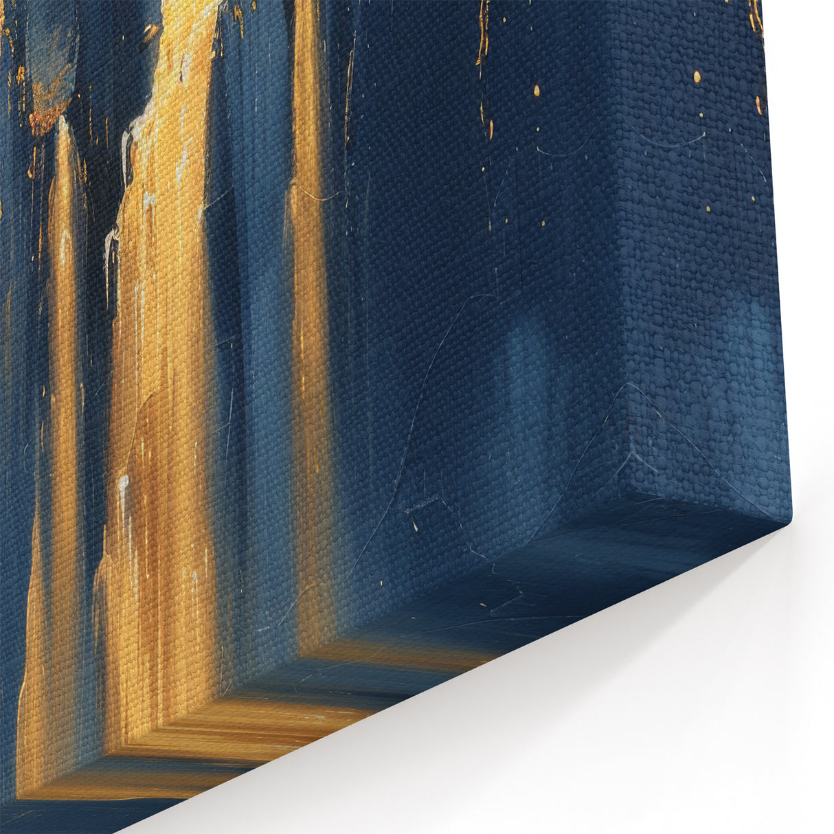 Glam Wall Art - Majestic Golden Waterfalls and Dark Blue Mountains