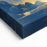 Glam Wall Art - Majestic Golden Waterfalls and Dark Blue Mountains