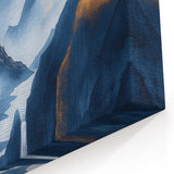 Glam Wall Art - Golden Sun Over Dark Blue Mountains and Waterfalls