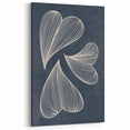 Mid Century Modern Art - Retro Abstract Geometric Leaf Design in Blue